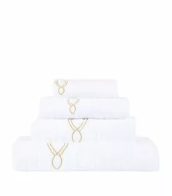 Abyss & Habidecor Décor Gold Trim Guest Towel 40cm x 75cm 108 GOLD Towels