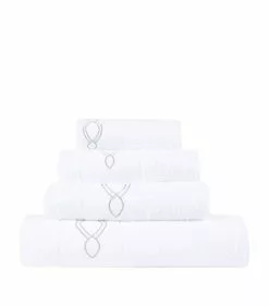 Abyss & Habidecor Décor Silver Trim Bath Sheet 105cm x 180cm 109 SILVER Towels