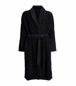 Abyss & Habidecor Egyptian Cotton Superpile Bathrobe (Small) 990 BLACK Dressing Gowns
